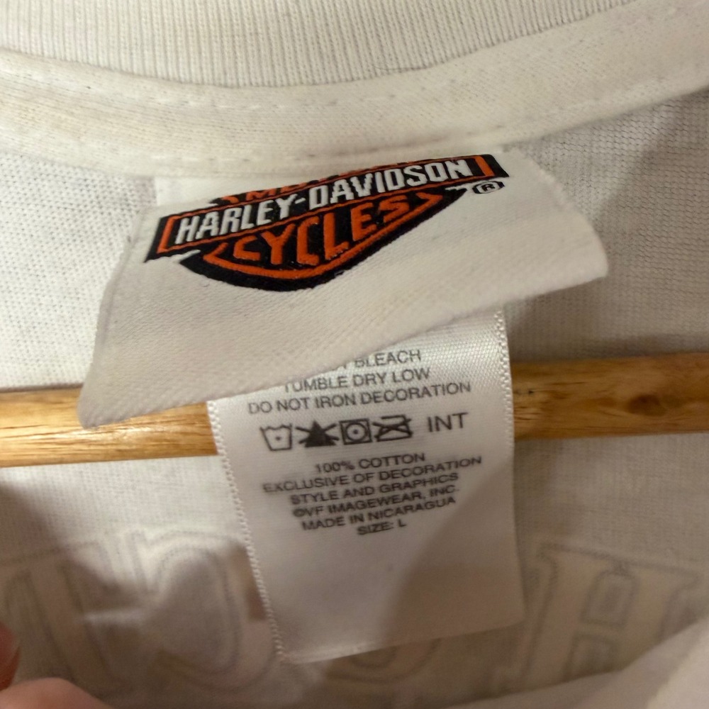 Harley-Davidson High Octane Billerica MA Graphic T-Shirt Mens Large White Cotton - Picture 4 of 5